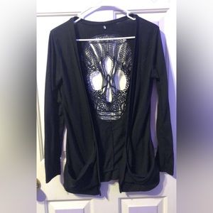 Sugar Skull cutout jacket/ long sleeved sweater
